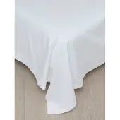 Hoie Fladt Laken Bomuld, Hvid - White - 150X270CM
