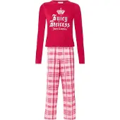 Juicy Couture Pyjama 'HEIRESS' roosa / kirkaanpunainen / valkoinen