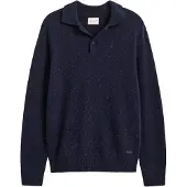 Gant Wool Blend Neps Polo - Navy - XXL