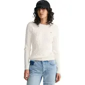 Gant Stretch Cotton Cable C-Neck - White - L