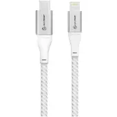 Alogic SUPER Ultra USB-C – Lightning -kaapeli, 1,5 m, hopea