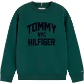 Tommy Hilfiger Collegepaita 'BRAND LOVE' smaragdi / musta