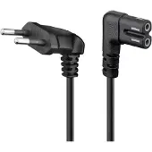 Goobay CEE 7/16 - C7 Sonos -virtajohto kulmaliittimillä, 3 m