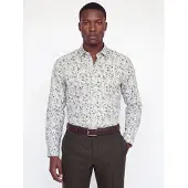 Jack & jones Premium Paita vaaleansininen / ruskea / brokadi / valkoinen