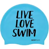 Buddyswim Live Love Swim Silicone Swimming Cap Sininen