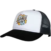 Santa Cruz Flaming Dice Dot Meshback Lippis valkoinen