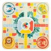 Woomax Ludo Ja Puinen Hanhi Zookabee Viidakkoeläinlautapeli