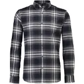 Lindbergh Brushed Checked Shirt L/S - Black - L