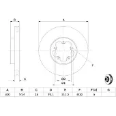 Bosch Jarrulevy 0 986 479 307 edessä, tuuletettu, 1 Kappale