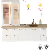 Lundby Køkken Med Vitrineskab - Multi/patterned - ONE SIZE
