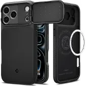 Spigen iPhone 17 Pro/18 Pro Optik Armor Mag Suojakuori - Musta
