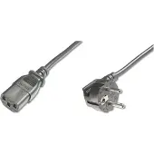 Digitus POWER CORD, CEE 7/7 (TYP-F) 90Ø ANGLED - C13 M/F, 5.0M, H05VV-F3G 1.0QMM, BLACK (AK-440100-050-S)