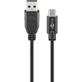 Goobay USB 2.0 -kaapeli (USB-C - USB A), musta