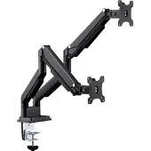 InLine Double -monitorivarsi kahdelle näytölle, kaasujousella, USB 3.0, musta