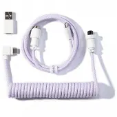 Keychron CAB-45 Coiled Aviator USB-C – USB-A -kaapeli, 1,76 m, violetti