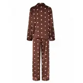 Pieces Pcjytte Satin Night Set Wvn - Brown - XS