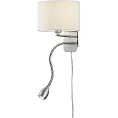 TRIO Round seinävalaisin lukuvalolla 1xE14 + LED 3W valkoinen