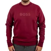 BOSS for man. 50565307 Salbo garnet sweatshirt (M), Casual, Maroon, Cotton