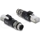 DeLOCK 90831, M12 4-pin, RJ-45, Musta