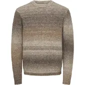 Only & Sons Onsmack Gradiant Reg Crew Knit - Brown - L