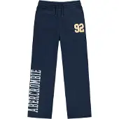 Abercrombie & Fitch Housut 'BENCHWARMER' laivastonsininen / vaaleanoranssi / valkoinen