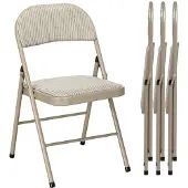 Aosom Kokoontaitettavat tuolit, 4 kpl, Beige, 45 × 78 × 46 cm