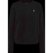 Ralph Lauren Cable-Knit Wool-Cashmere Sweater - Black - S