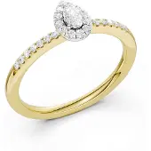 Midem Amsterdam Halo timanttisormus 0.25ct keltakulta-165