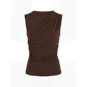 ARMIE Toppi 'The Julia Pleat Slim-Fit Top' ruskea