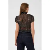 Saint tropez Liljasz Crinkle Ss Shirt - Black - M