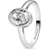 Sif Jakobs Sardinien Ovale Grande hopeinen sormus SJ-R2796-CZ-58