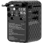 Verbatim – Charge 'n' Travel 100W Universal Travel Adapter with retractable cable Black (30191)