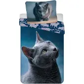 Jerry Fabrics lasten vuodevaatesetti Cat Dark 140×200 cm, 2-osainen