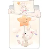 Jerry Fabrics Sweet Home lasten vuodevaatesetti Bunny Star, 135x100 cm, 2-osainen