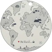 OYOY Living Design Placemat World - Grey - Ø39X0.2CM