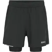 2XU Men's Aero Mesh 2-In-1 5 Inch Shorts Black/silver Reflective Urheilushortsit XL