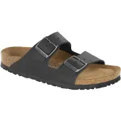 Birkenstock Arizona Oiled Nubuck Leather Soft Footbed Narrow Black Sandaalit 35