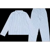 Mango Full Cotton Striped Pyjama Set - Blue - 140