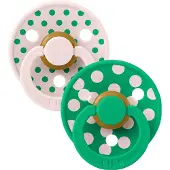 BIBS Studio Colour Polka Tutti 2-pack Lateksi Koko 1, Petal/Cactus