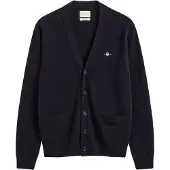 Gant Superfine Lambswool V Cardigan - Navy - M