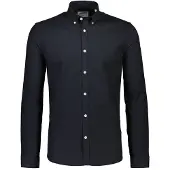 Lindbergh Yarn Dyed Oxford Superflex Shirt L/S - Black - M