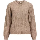 Object Objflora Re Ls Knit Button Cardigan Noos - Brown - XS