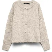 Vero Moda Vmingrid Ls O-Neck Cable Cardigan Boo - Cream - XL