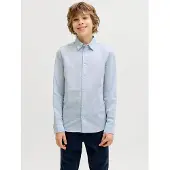 Jack & Jones Jjebreeze Linen Blend Shirt L/S Sn Jnr - Blue - 128