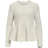 Object Objsaggia Re Ls Peplum Knit Cardigan Div - Grey - S