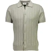 Lindbergh Knitted S/S Cable Cardigan - Green - M