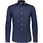 Lindbergh Yarn Dyed Oxford Superflex Shirt L/S - Navy - M
