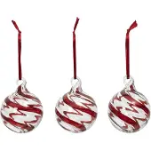 Broste Copenhagen Swirl joulukuusenpallo Deep Red-Clear
