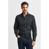 Gant Reg Paisley Printed Twill Shirt - Navy - XL