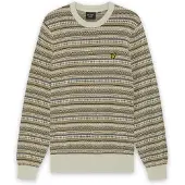 Lyle & Scott Fairisle Crew Neck Jumper - Cream - XXL